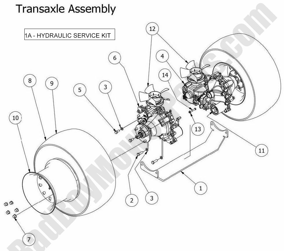 1003 - Bad Boy Mower Parts Lookup > 2014 > Outlaw & Outlaw Extreme > Transaxle Assembly